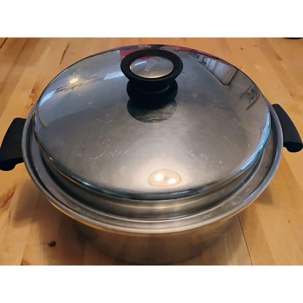Vintage Amway Queen 6 QUART Stockpot 18/8 Stainless Steel Multi Ply USA